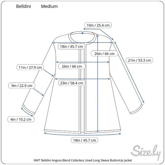 NWT Belldini Angora Blend Collarless Lined Long Sleeve Button Up Jacket Women M - Picture 12 of 12